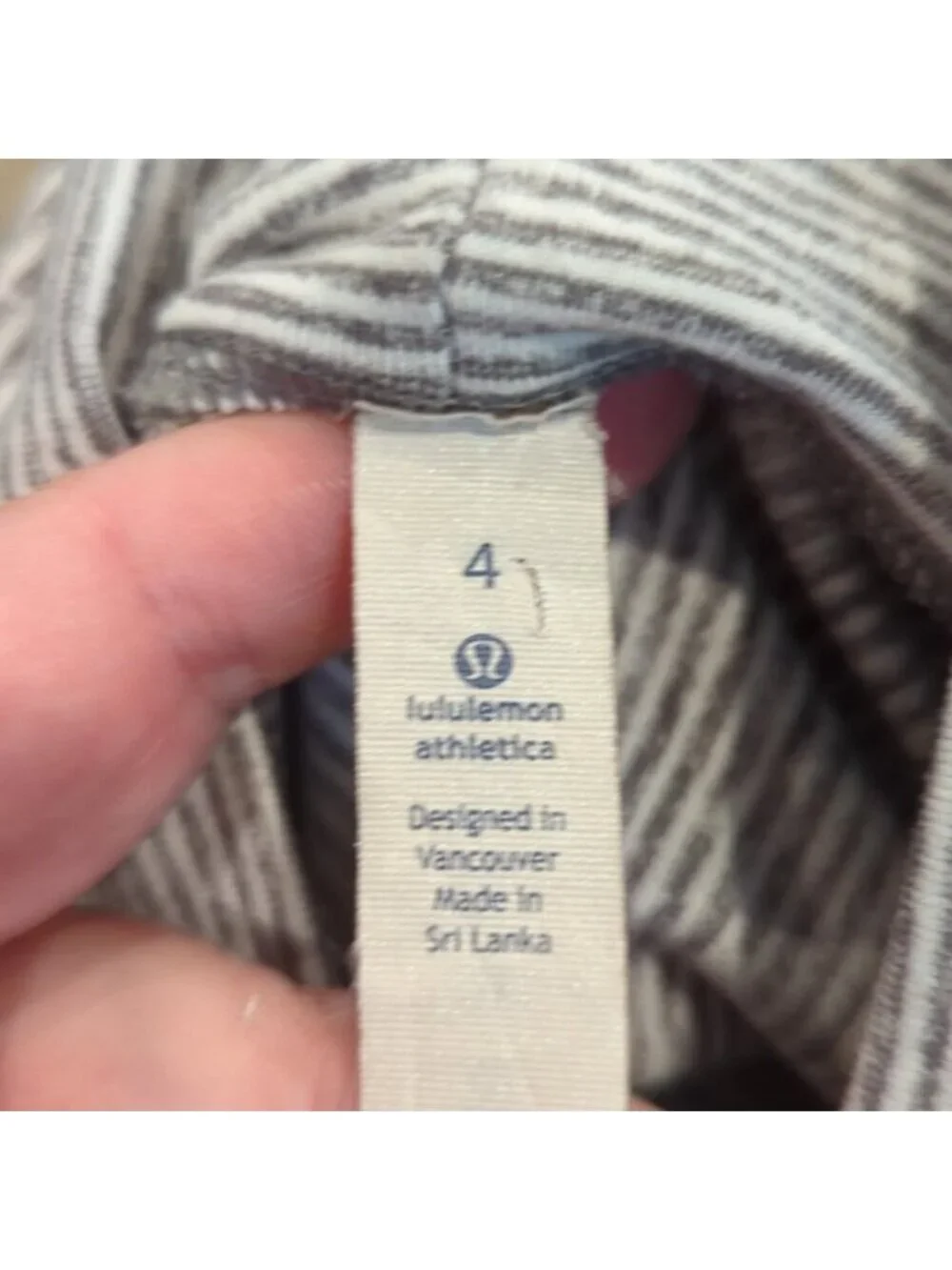 Lululemon Warm Your Core Long Sleeve Tee Tonka Stripe Heathered Slate White